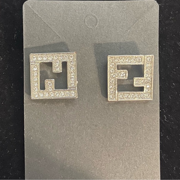 Silver Geometric Earrings - Picture 1 of 3